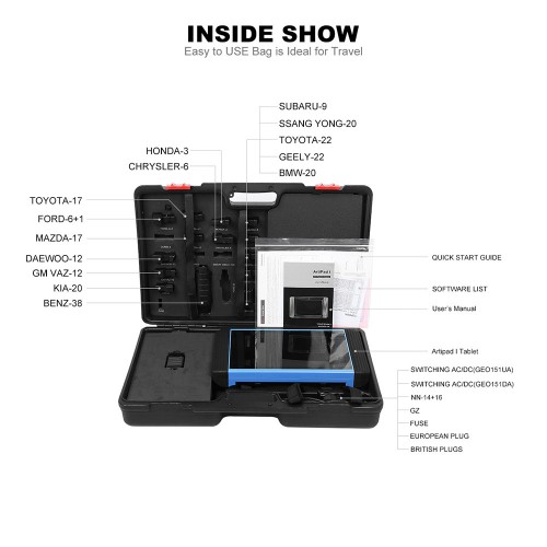 TOPDON ArtiPad I Diagnostic Tool Combination with Car ECU Coding & Programming for BENZ BMW VW AUDI Ford 2 Years Free Update