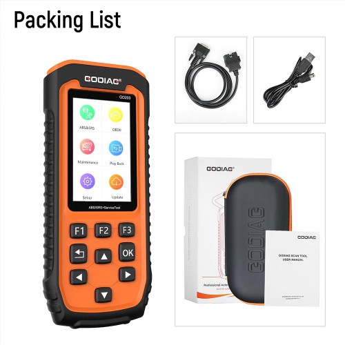[Clearance Sale US/EU Ship] GODIAG GD203 ABS/SRS OBD2 Scan Tool with 28 Service Reset Functions Free Update Online for Lifetime