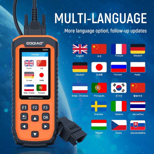 [Clearance Sale US/EU Ship] GODIAG GD203 ABS/SRS OBD2 Scan Tool with 28 Service Reset Functions Free Update Online for Lifetime