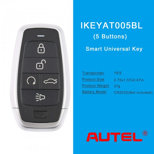 AUTEL IKEYAT005BL 5 Buttons Independent Universal Smart Key 5pcs/lot