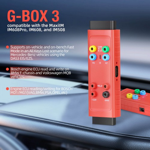 Newest Autel MaxiIM GBOX3 G-BOX 3 Adapter Compatible with MAXIIM IM608, IM608PRO Engine ECU Read/Write for BOSCH MD1/MG1