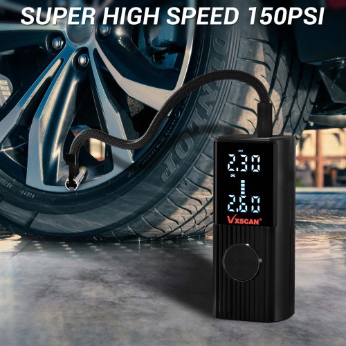 Tire Inflator Portable Air Compressor,Wireless Inflatable Pump, Air Pump Suitable for Car Bike Ball Cigarette Lighter and Power Supply 2-1