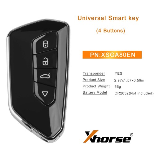 XHORSE XSGA80EN TOY.T XM38 Universal Smart Key 5pcs/lot