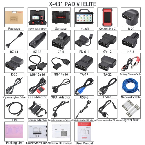 2024 Launch X-431 PAD VII PAD 7 Elite Plus GIII X-Prog 3 Full System Diagnostic Tool Support Key Programming/ Online Coding and ADAS Calibration