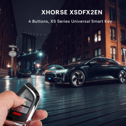 2024 XHORSE XSDFX2EN Small Knife Style 4 Buttons XS Series Universal Smart Key 5pcs/lot