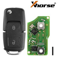 [US/UK/EU Ship] Xhorse XKB508EN Wire Remote Key B5 Style 2 Buttons work with MINI Key Tool/VVDI2 5pcs/lot