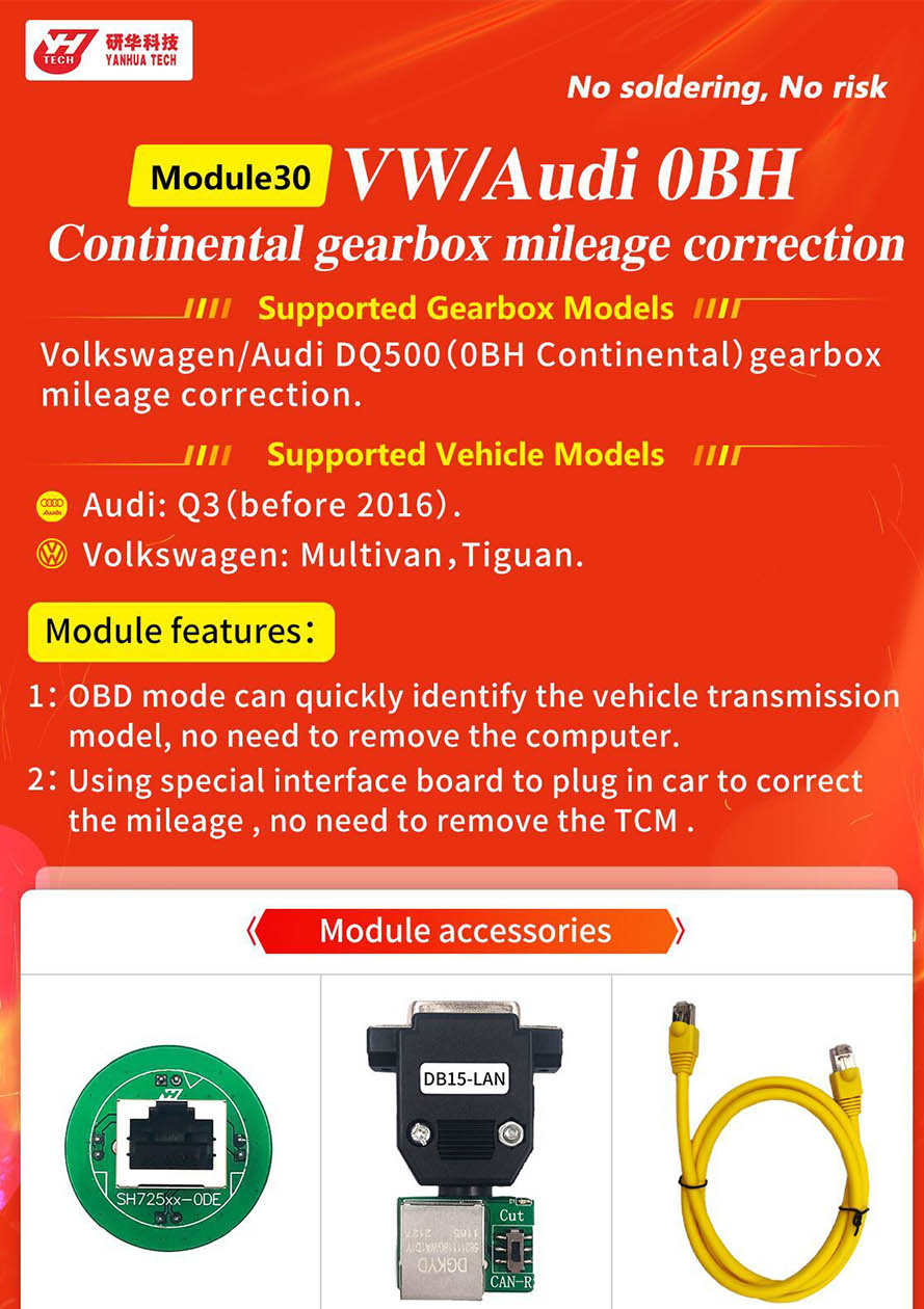 Yanhua ACDP Module30 for VW/AUDI DQ500 0BH Continental Gearbox Mileage Correction with License