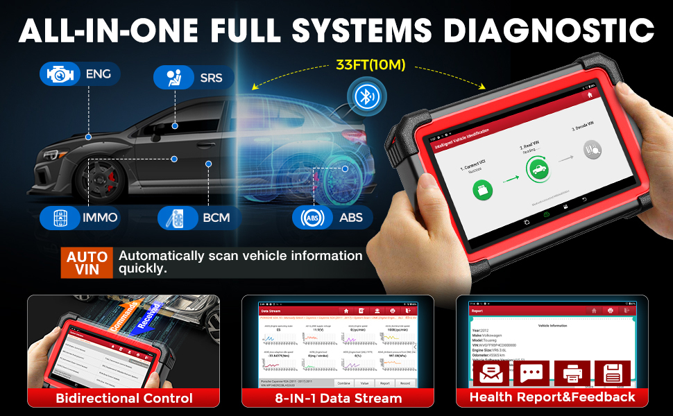 Launch CRP919E BT Diagnostic Scanner with Bluetooth Supports CAN FD DoIP and ECU Coding