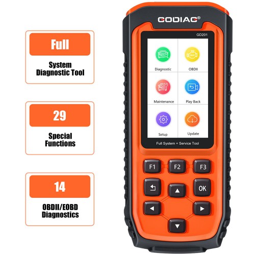 [Clearance Sale US/UK Ship] GODIAG GD201 Professional OBDII All-makes Full System Diagnostic Tool with 29 Service Reset Functions