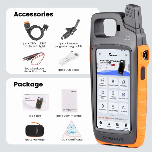 Newest Xhorse VVDI Key Tool Max Pro With MINI OBD Tool Function Support CAN FD/ Voltage and Leakage Current