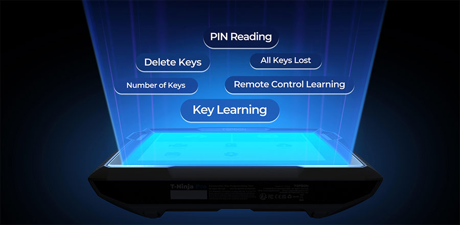 TOPDON T-Ninja Pro Key Programmer Key Learning Remote Control Learning PIN Reading Delete Keys All Keys Lost OBD2 Scanner