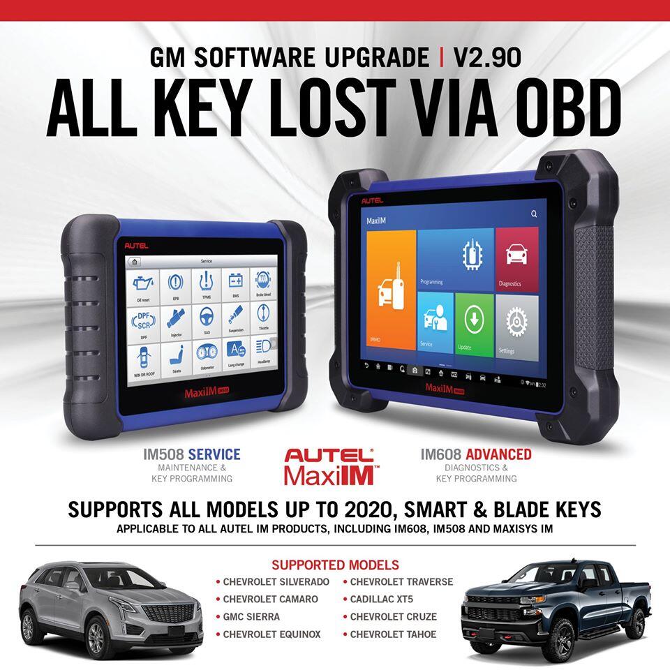 Autel IM508/IM608 Support GM All Models to 2020 & All Key Lost via OBD