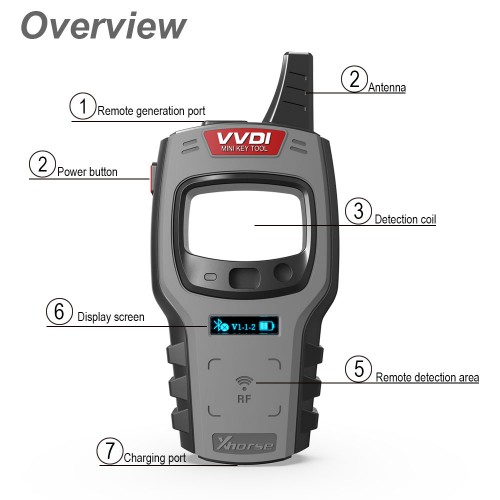 [US Ship] Xhorse VVDI Mini Key Tool Remote Key Programmer Support IOS and Android Get ID48 Copy Free Daily Token One Year