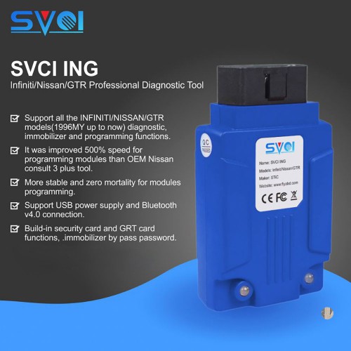 [UK Ship] V1.7 SVCI ING Infiniti/Nissan/GTR Professional Diagnostic Tool Update Version of Nissan Consult-3 Plus