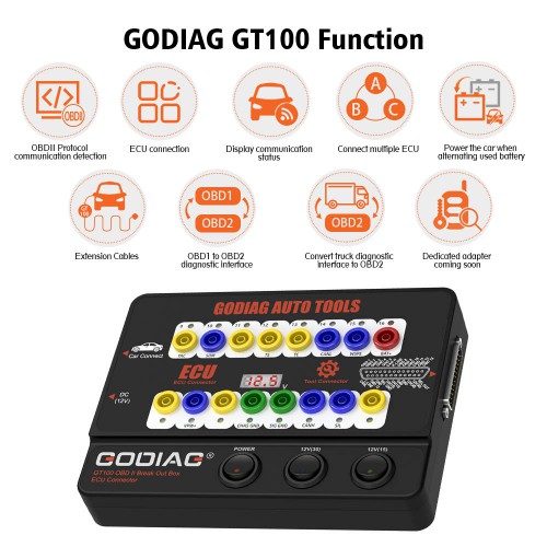 [US/UK/EU Ship] GODIAG GT100 Auto Tool OBDII Break Out Box ECU Connector