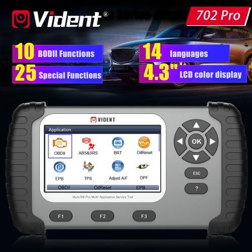 VIDENT iAuto 702 Pro Multi-Applicaton Service Tool with 39 Special Functions 3 Years Free Update Online