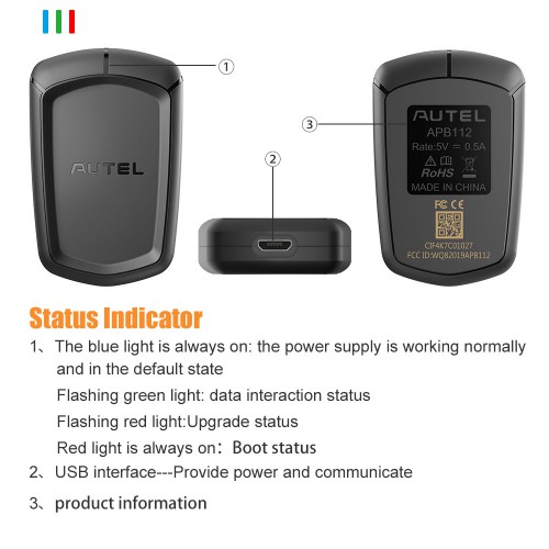 [US/UK/EU Ship] Autel APB112 Smart Key Simulator Main Unit and USB Cable Set for IM608 IM508
