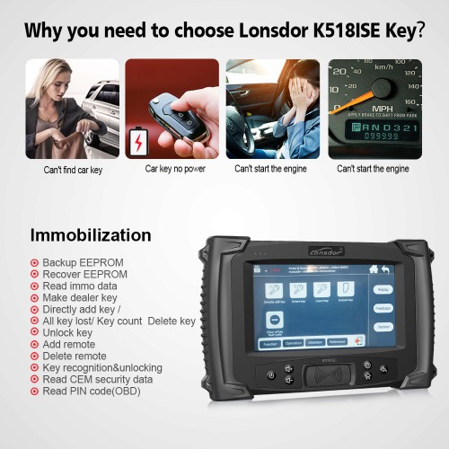 [EU Ship] Lonsdor K518ISE Key Programmer Support VW 4th 5th IMMO& BMW FEM/EDC & Toyota H Chip Key Programming Get 1pc Free Lonsdor 8A+4D Toyota PCB
