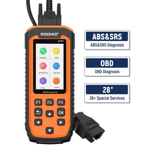 [Clearance Sale UK/EU Ship] GODIAG GD203 ABS/SRS OBD2 Scan Tool with 28 Service Reset Functions Free Update Online for Lifetime