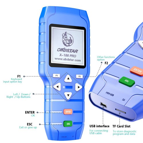 [UK/EU Ship] OBDSTAR X100 PRO Auto Key Programmer (C+D) Type for IMMO+Odometer+OBD Software Get Free PIC and EEPROM 2-in-1 Adapter