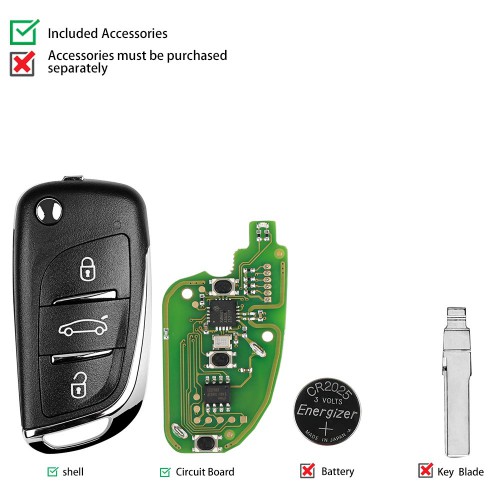 [US/UK Ship] Xhorse XKDS00EN Volkswagen DS Style Wire Remote Key 3 Button 5pcs/lot