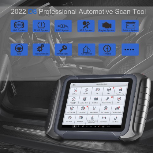 XTOOL D8 Automotive Scan Tool Bi-Directional Control OBD2 Car Diagnostic Scanner+ECU Coding 38+ Services+Key Programming