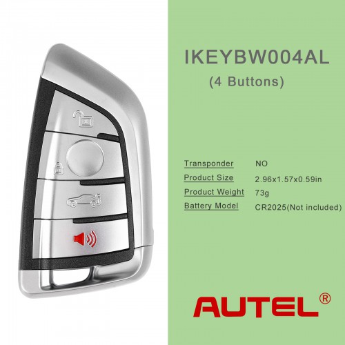 AUTEL IKEYBW004AL BMW 4 Buttons Smart Universal Key Compaitble with BMW 5pcs/lot