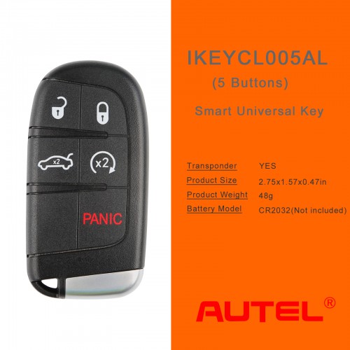 AUTEL IKEYCL005AL Chrysler 5 Buttons Universal Smart Key 5pcs/lot
