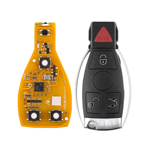 [EU Ship] 5pcs Xhorse VVDI BE key Pro Yellow Color Verion No Points with Smart Key Shell 3 Buttons/ 4 Buttons with Panic for Mercedes Benz