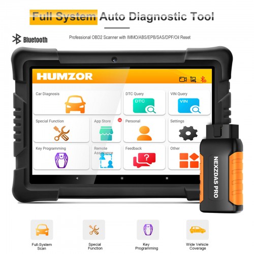 [Clearance Sale] Humzor NexzDAS Pro Bluetooth Tablet Full System Auto Diagnostic Tool Professional OBD2 Scanner 3 Years Free Update