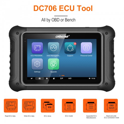 [Single Software] OBDSTAR DC706 ECU Tool for Car and Motorcycle ECM/ TCM/ BODY ECU Cloning by OBD or Bench mode