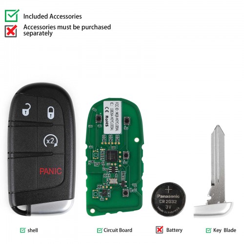 [In Stock]  AUTEL IKEYCL004AL Chrysler 4 Buttons Universal Smart Key 5pcs/lot