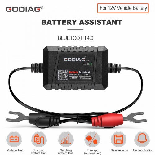 [US/UK Ship] GODIAG GB101 Battery Assistant BlueTooth 4.0 Wireless 6-20V Automotive Battery Load Tester Diagnositic Analyzer Monitor for Android & iOS