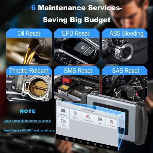 XTOOL InPlus IP508 OBD2 Scanner Diagnostic Tool with 6 Services ABS Bleeding Oil Reset EPB SAS BMS Throttle Free Updates