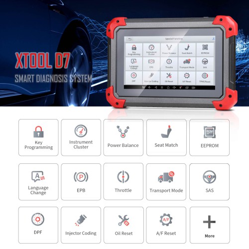 [EU/UK Ship] XTOOL D7 Automotive Diagnostic Tool Bi-Directional Support OE-Level Full Diagnosis with 36+ Services IMMO/Key Programming ABS Bleeding