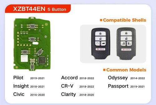 XHORSE XZBT44EN HON.D Special PCBs 5 Button for Honda Pilot Accord Odyssey Insight CR-V Passport Civic Clarity 5pcs/lot