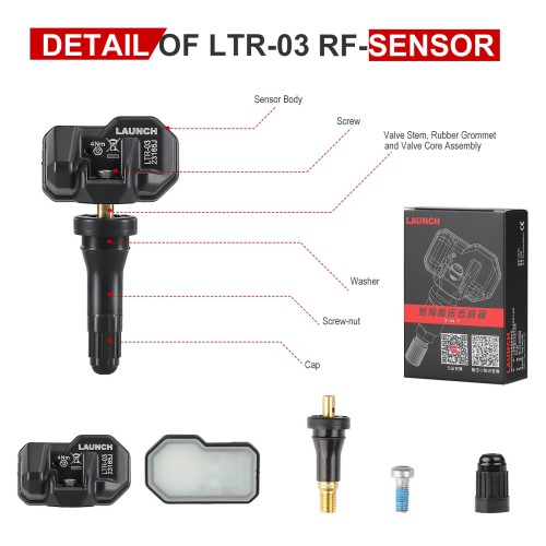 LAUNCH LTR-03 RF Sensor 315MHz & 433MHz TPMS Sensor Tool Metal & Rubber Free Shipping