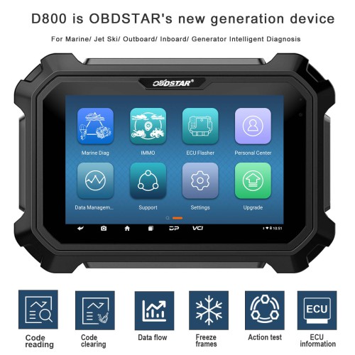 2024 OBDSTAR D800 A+B+C+D Full Configuration Marine Diagnostic Tool for Jet Ski/ Outboard/ Inboard/ Generator