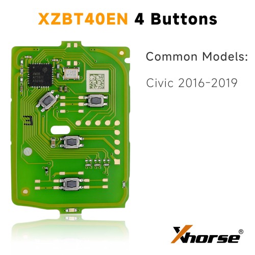 5pcs XHORSE XZBT40EN 4 Button HON.D PCBS for Honda Civic 2016-2019 with Smart Key Shells