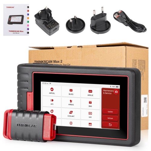 2024 THINKCAR ThinkScan Max 2 Diagnostic Scan Tool with CAN-FD, FCA AutoAuth, All System Diagnosis & 28+ Resets, IMMO/ABS Bleeding/Crankshaft Relearn