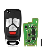 [US Ship] Xhorse XKAU02EN Wire Remote Filp Key for Audi Type 3+Panic 5pcs/lot
