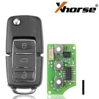 [EU/UK Ship] Xhorse XKB506EN Wire Remote Key VW B5 Flip 3 Buttons Extreme Black English Version 10pcs/lot