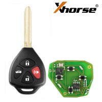 [US Ship] Xhorse XKTO02EN Wire Remote Key Toyota Flat 4 Buttons Triangle English 5pcs/lot