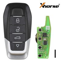 2023 Xhorse XKFEF6EN FA.LL Type Wired Folding Key 4 Buttons Bright Black Universal Remote Key 5pcs/lot
