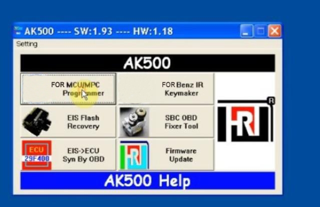 AK500+ software display: