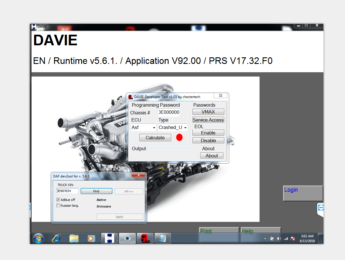 DAF DAVIE DEVELOPER TOOL and DAF DAVIE(DEVIK) for Adblue Removal Work with DAF VCI Lite