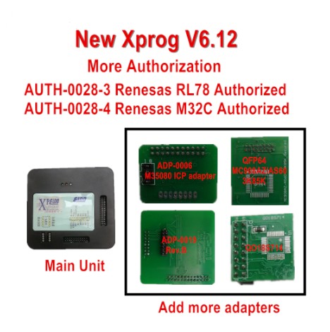 X-PROG V6.12 Newly Added 4 Adapters: