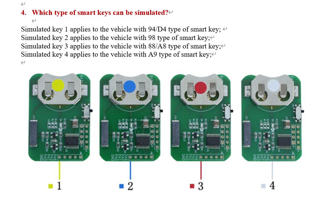 OBDSTAR Toyota smart key Emulator 4pcs for X300 DP/X300 DP Plus Key Programmer