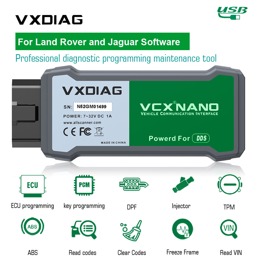 VXDIAG VCX NANO for Land Rover and Jaguar 2 in 1