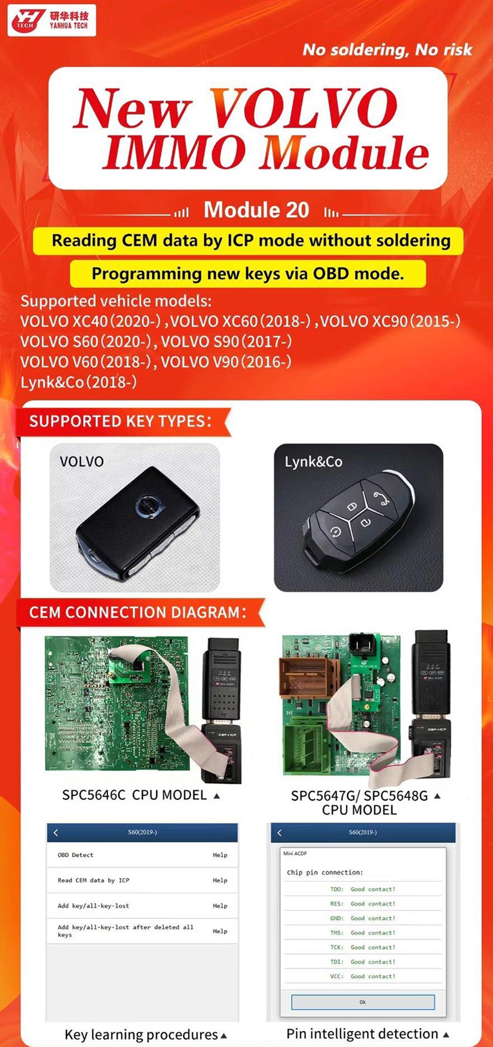 Yanhua ACDP New Volvo IMMO Module 20 with License A302